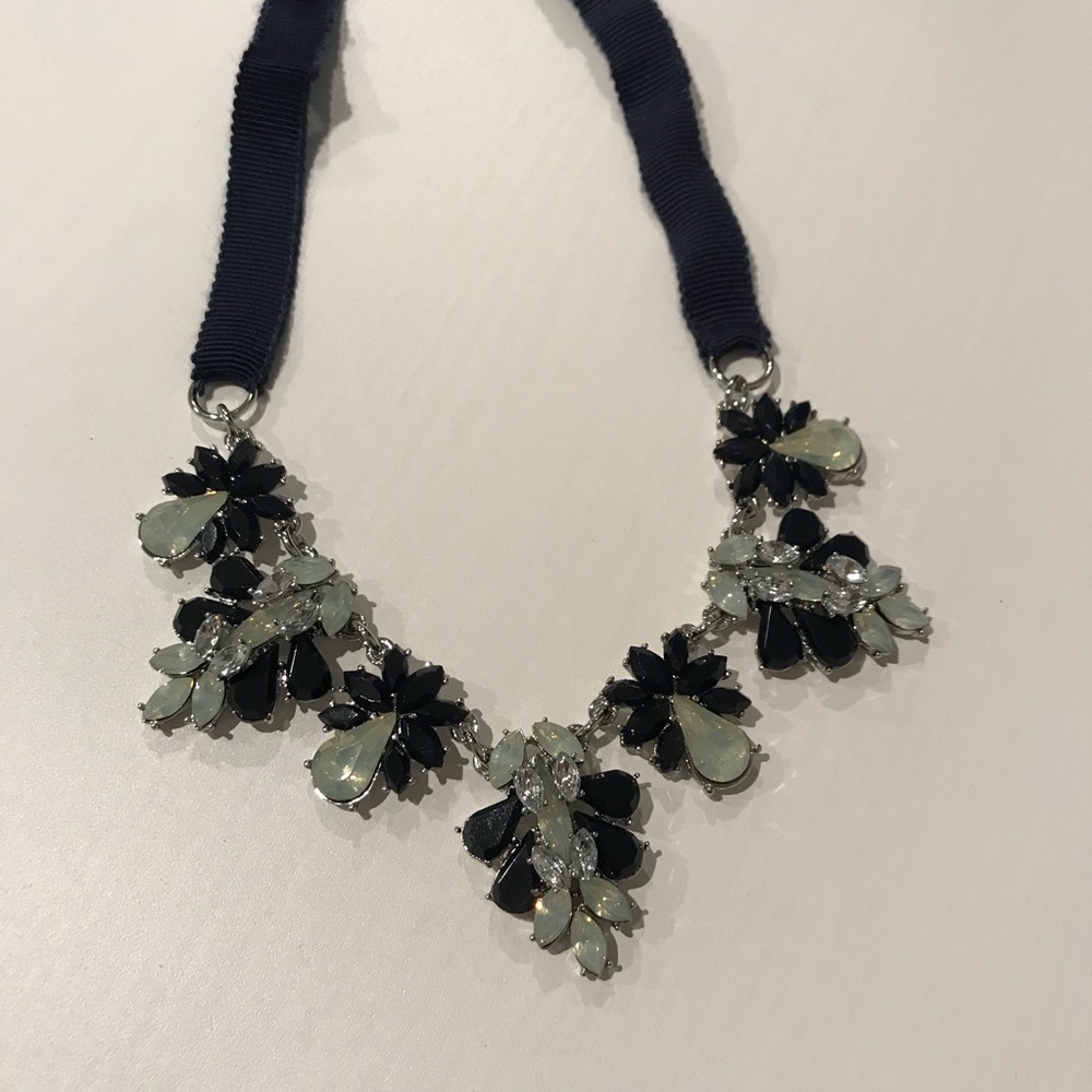 Dark and light blue statement necklace